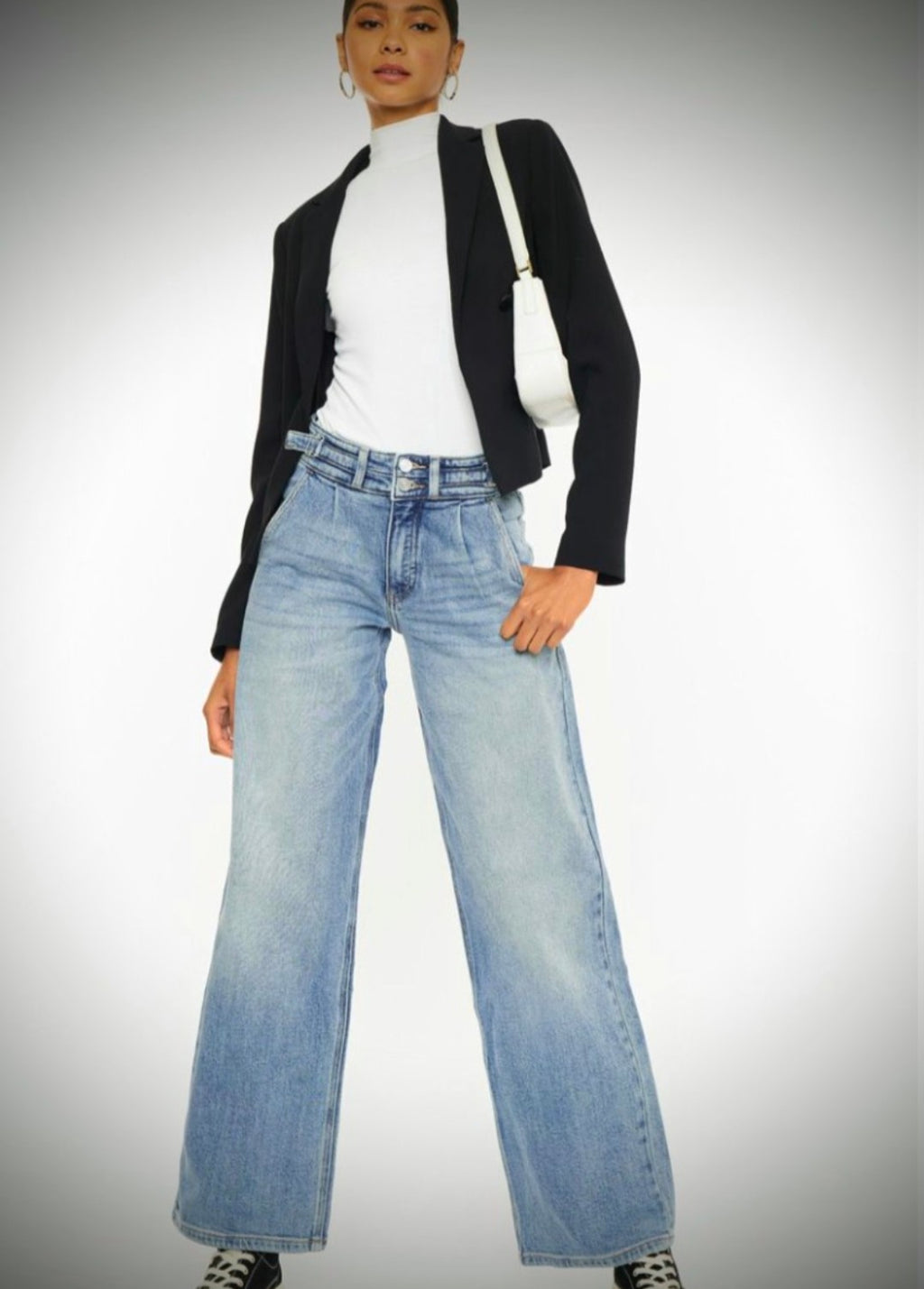 Kancan Wide Leg Double Button - Size 28