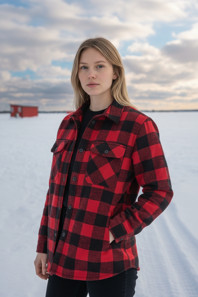 Classic Buffalo Check Shirt Jacket - Red