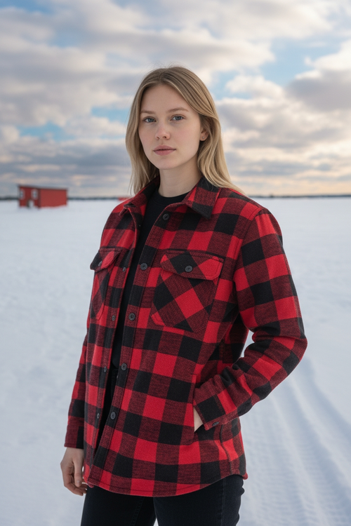 Classic Buffalo Check Shirt Jacket - Red