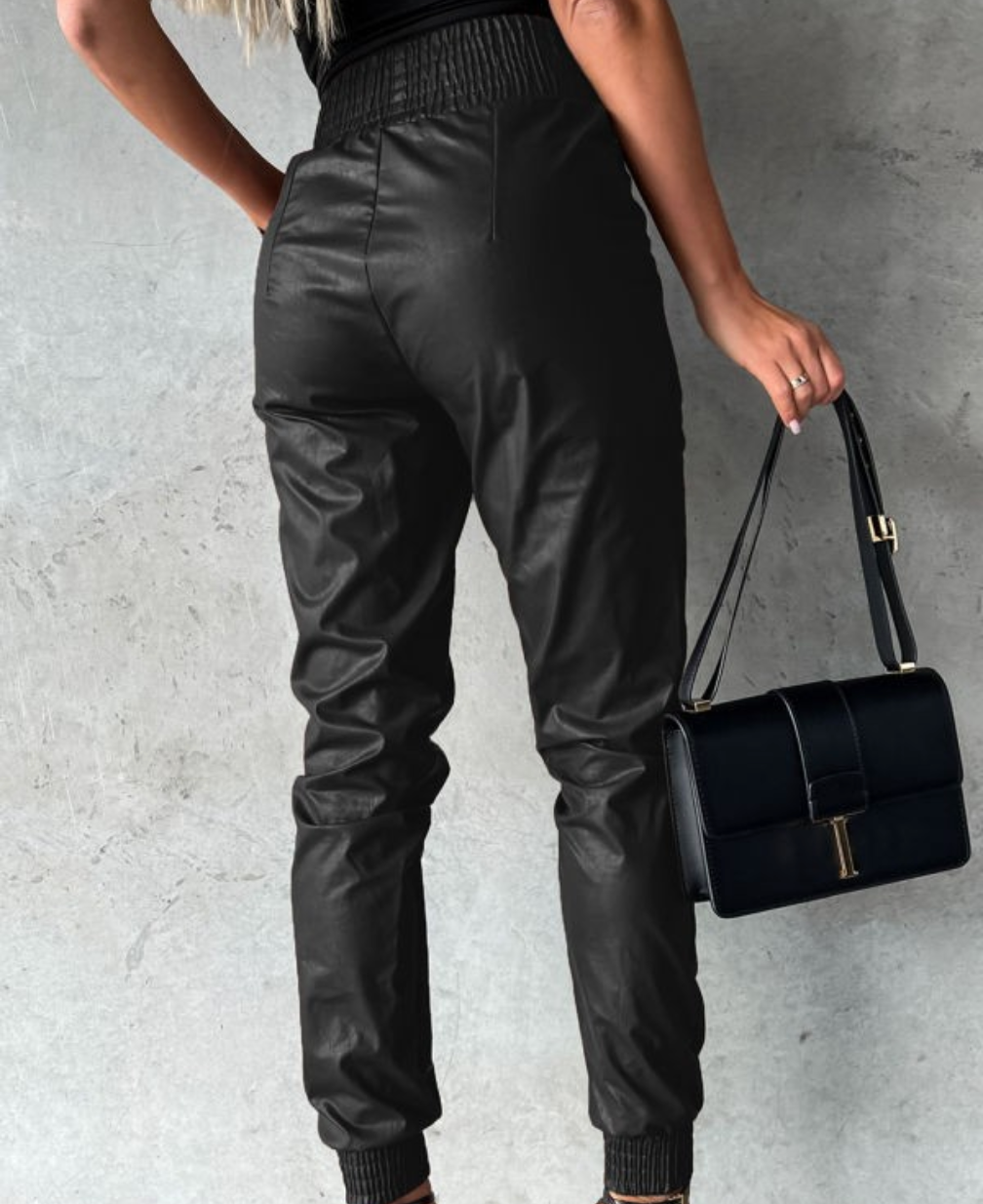 Vegan Leather Side Pocket Jogger