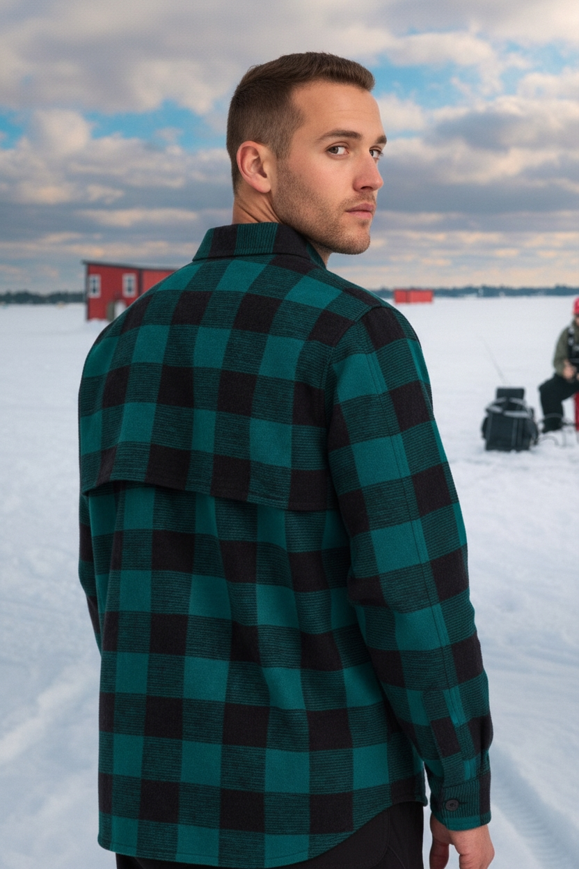 Classic Buffalo Check Shirt Jacket - Green