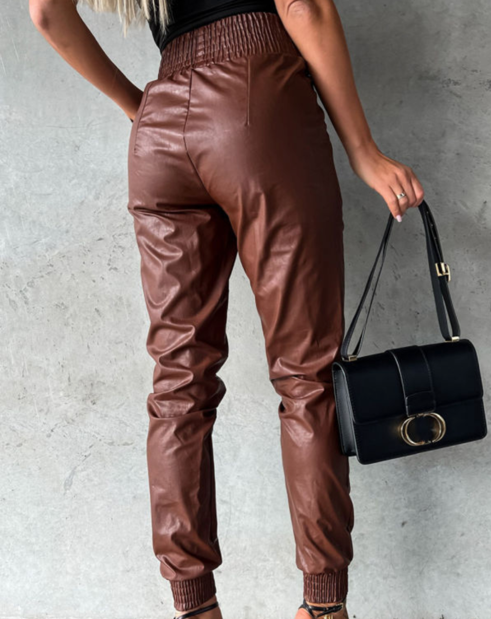 Vegan Leather Side Pocket Jogger