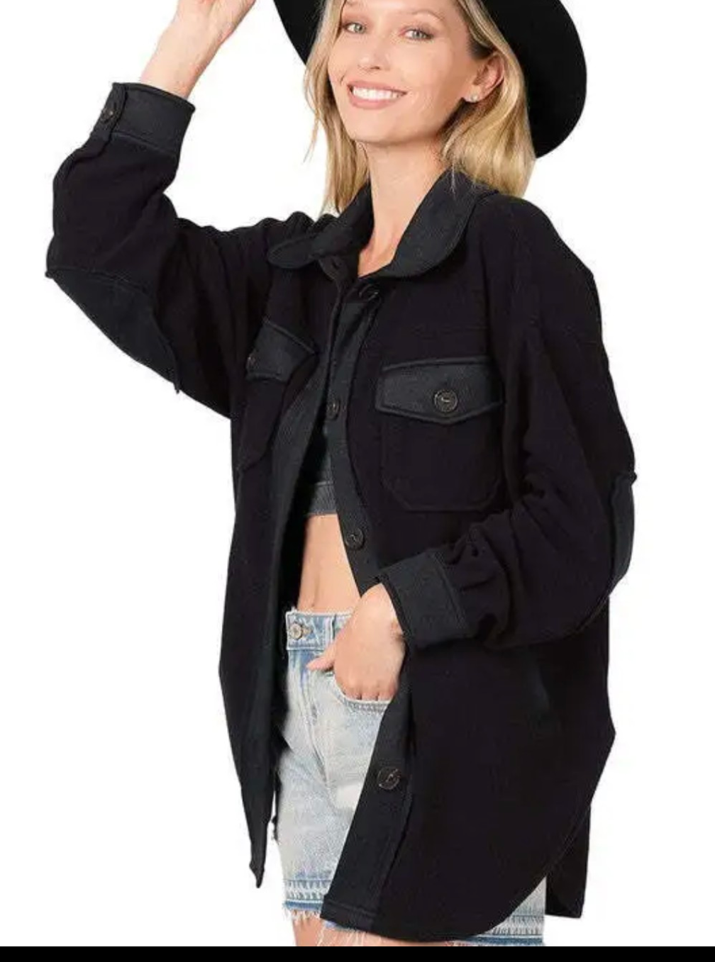 Zen Fleece Elbow Patch Shacket