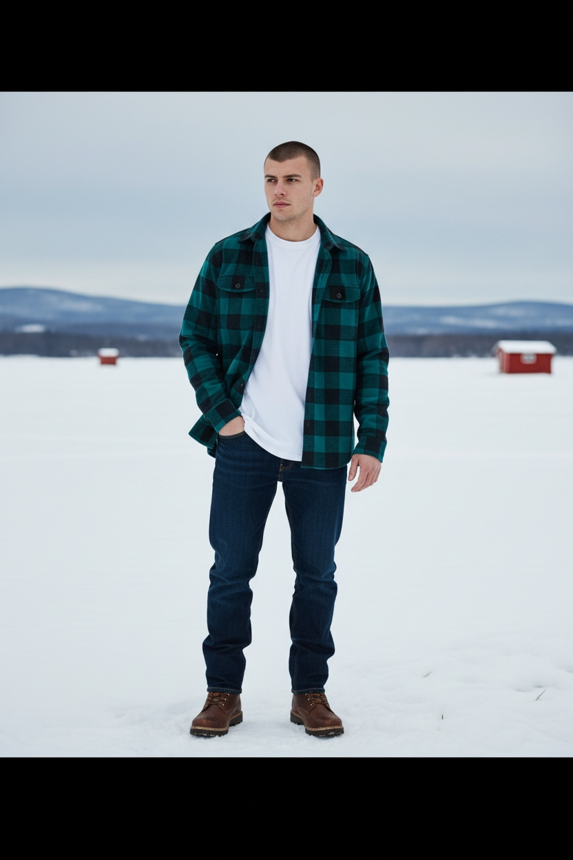 Classic Buffalo Check Shirt Jacket - Green