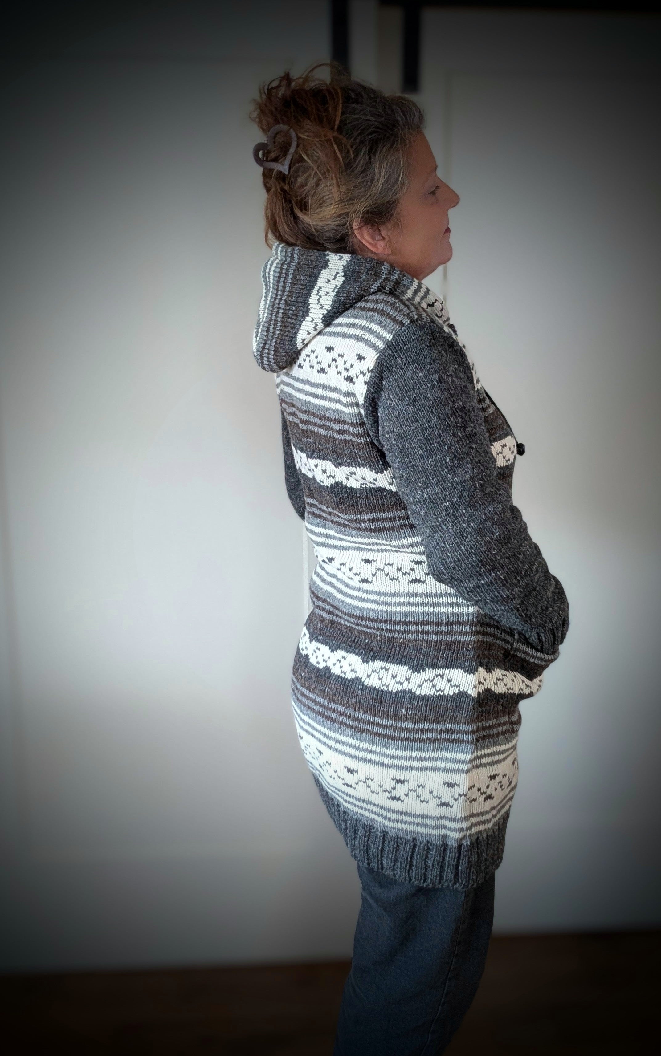 Kelowna Wool Front Zip Longline Hooded Jacket