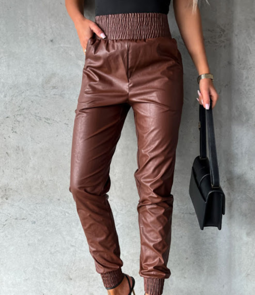 Vegan Leather Side Pocket Jogger