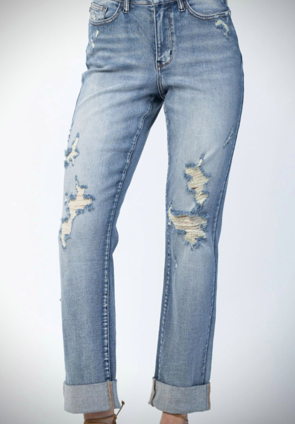 Judy Blue Distressed Roll Cuff - Size 31