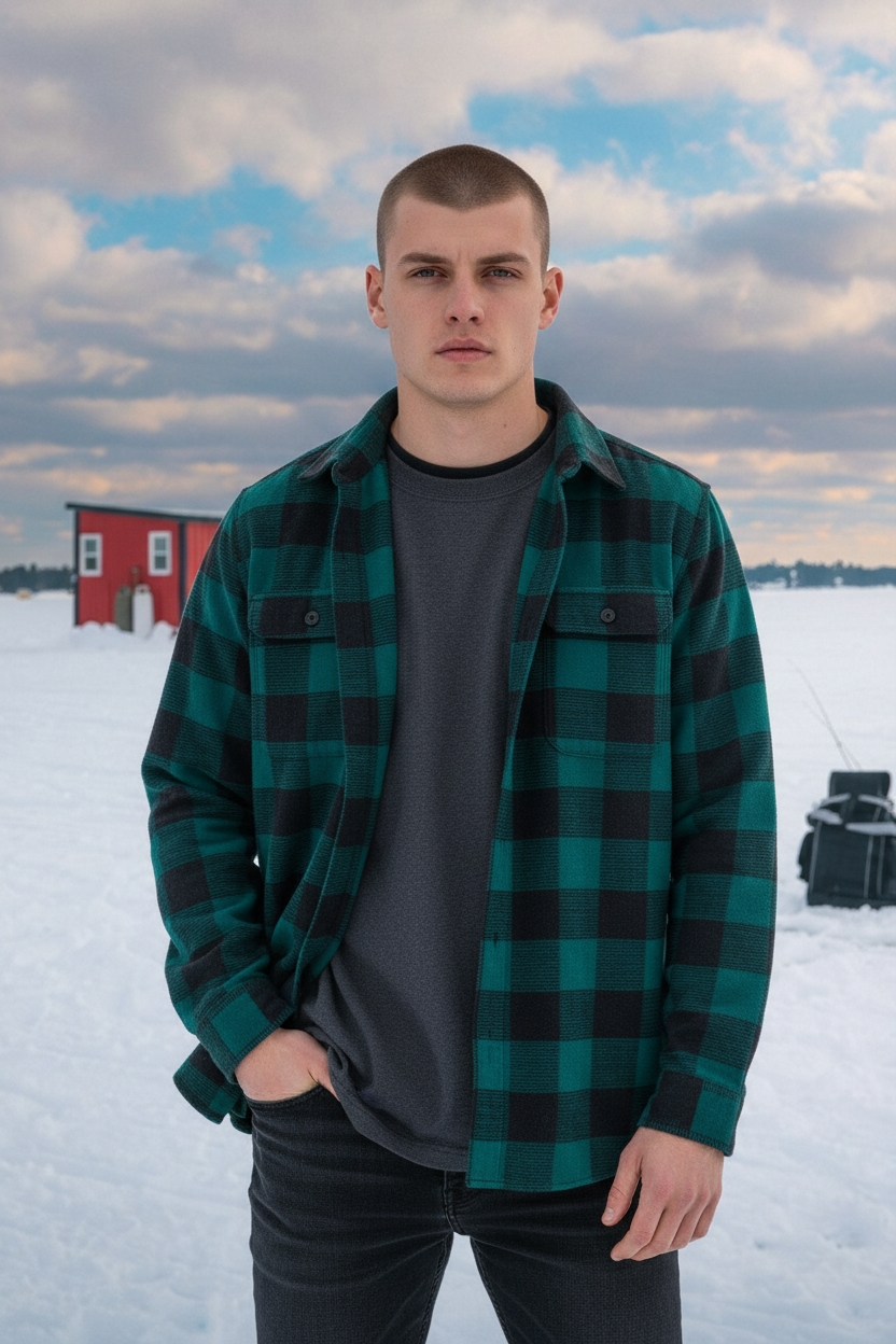 Classic Buffalo Check Shirt Jacket - Green