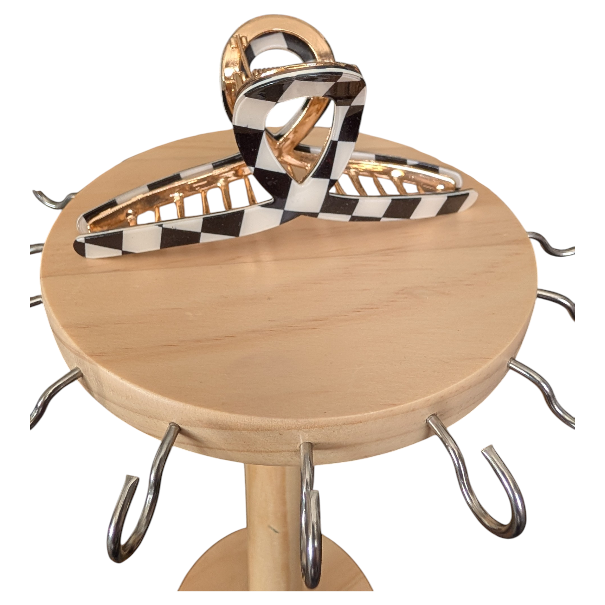 Check Hair Clip 3 knot