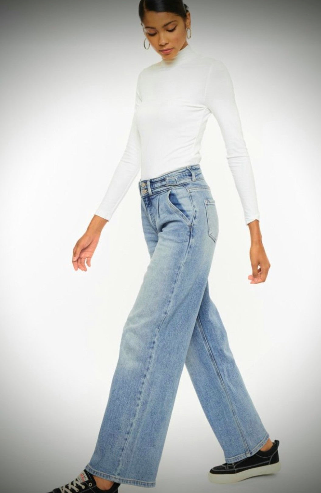 Kancan Wide Leg Double Button - Size 28