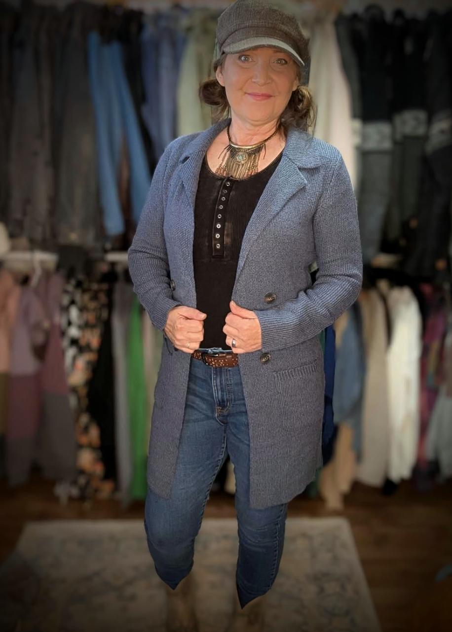 Active USA Lapel Open Front Cardigan - Size Large